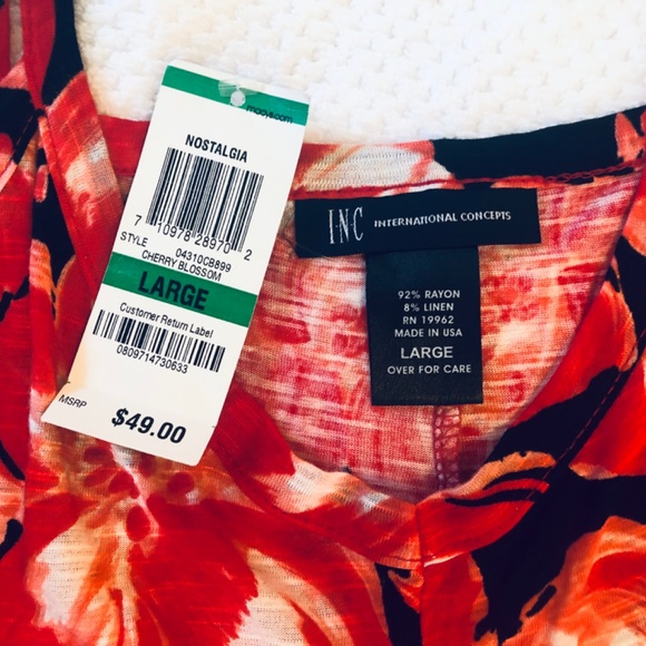 INC. International Concept Nostalgia Floral Fit and Flare Cami Size L - Picture 8 of 11